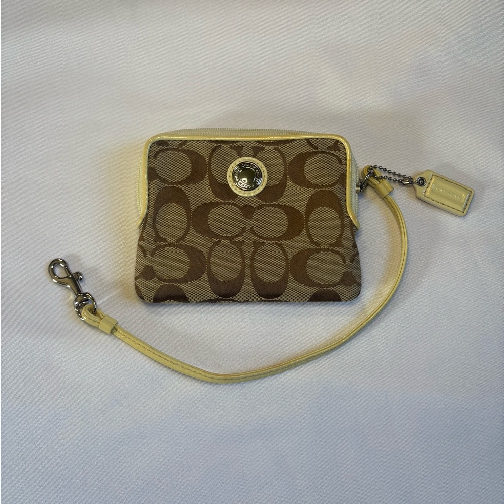 Coach Brown and Cream Wristlet